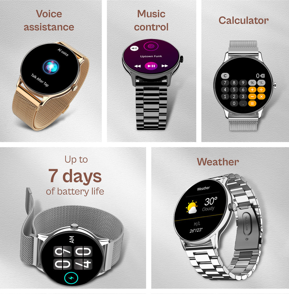 Noise Crew Go with 1.39" Display, BT Calling with Metal Strap and 7 Days Battery Life Smartwatch