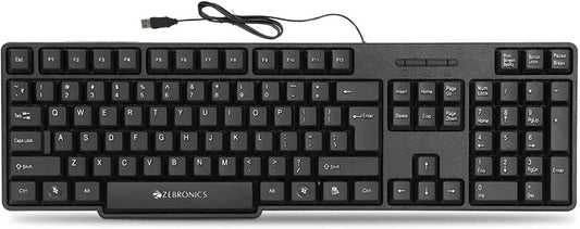 ZEBRONICS Wired Keyboard, Mouse, MousePad, C-OTG, Cable Protector (Set of 5) Combo Set