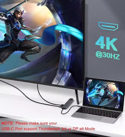 ABC 10 in 1 Type C USB HUB Docking Station 10-in-1 USB C Hub with 4K HDMI, RJ45 Ethernet , 100W PD , 2 USB-C, 4 USB 3.0, SD/TF
