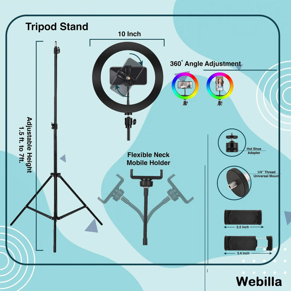 LED Ring Light 10-inch with Phone Holder