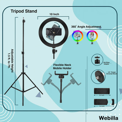 LED Ring Light 10-inch with Phone Holder