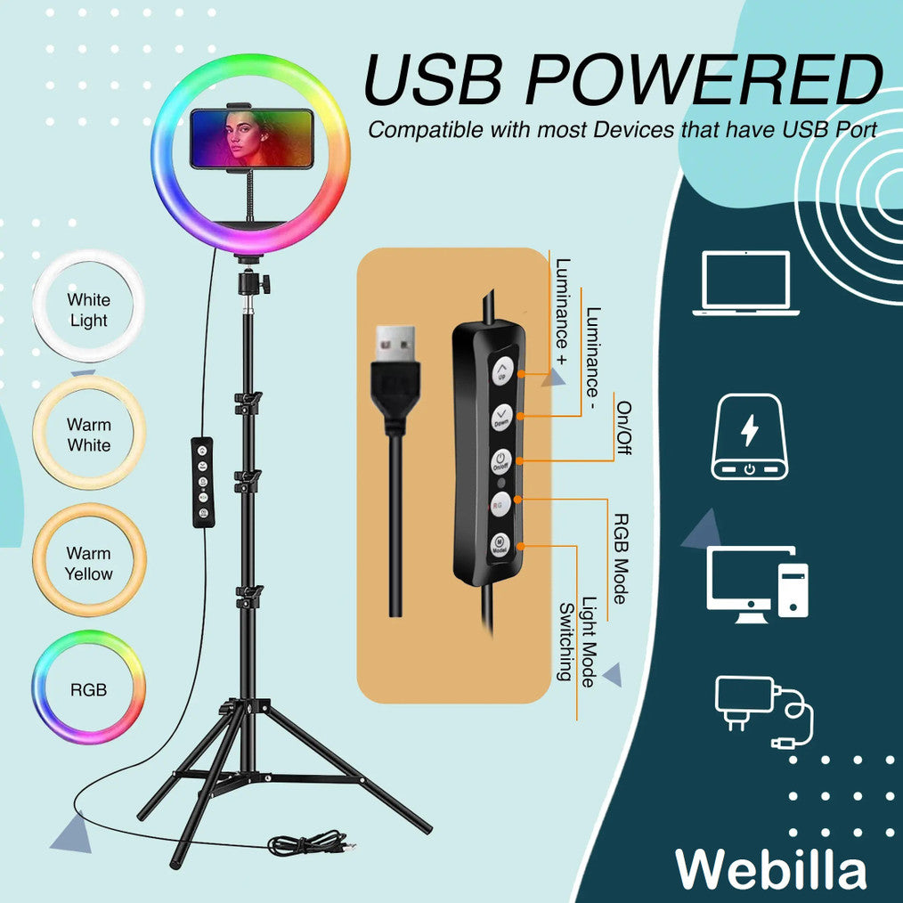 LED Ring Light 10-inch with Phone Holder