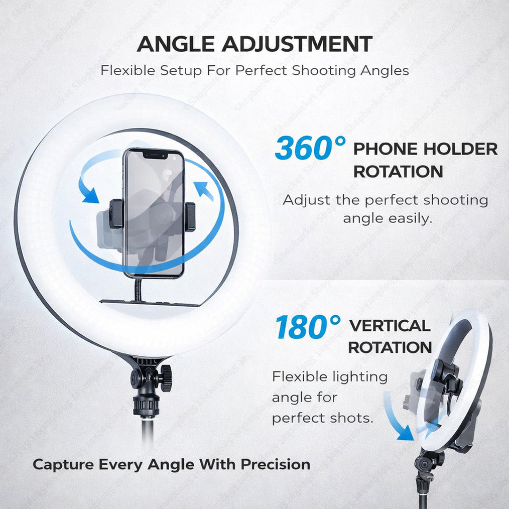 shopbucket 12 Inch Ring Light & 3 Modes for YouTube Video Makeup Mobile Ring Flash