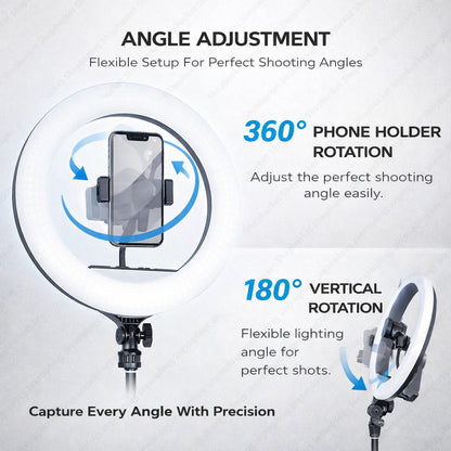 shopbucket 12 Inch Ring Light & 3 Modes for YouTube Video Makeup Mobile Ring Flash