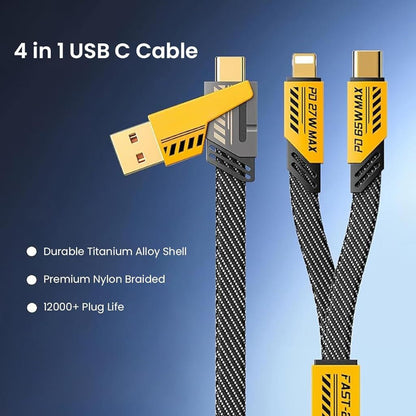 ELEPHANTBOAT 4-in-1 Cable 1.2 m 4 in 1 USB C Fast Charging Cable