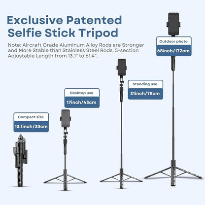 Hold up Selfie stick with Tripod Stand & Phone Holder