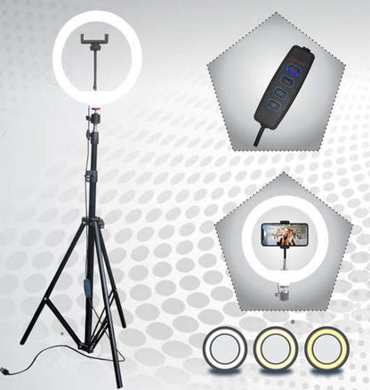 Webilla 10'' RGB LED Ring Light with Adjustable Tripod Stand and Phone Holder Ring Flash