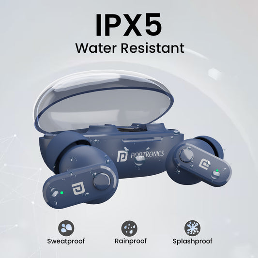 Portronics Twins S16 in Ear Earbuds With Mic,24H Playtime,GameMode,Clear Calls Bluetooth Headset