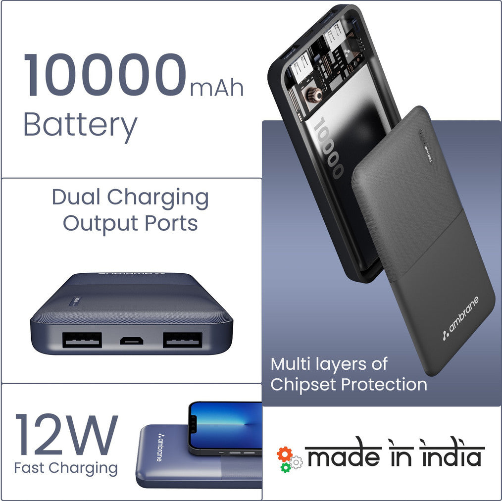 SlimGrip 10000mAh Dual-Port Power Bank