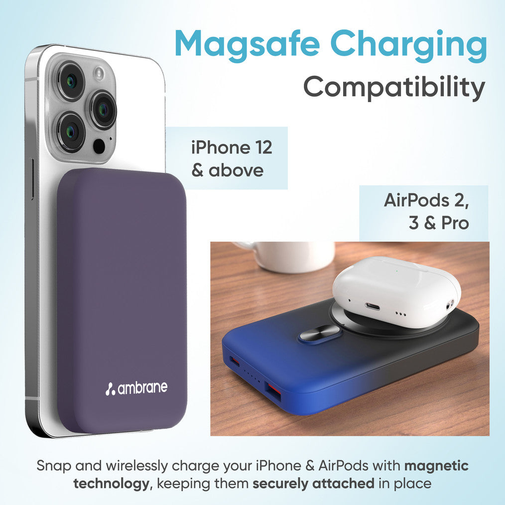 Ambrane 10000 mAh 22.5 W Wireless With MagSafe Power Bank