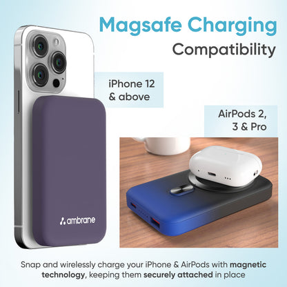 Ambrane 10000 mAh 22.5 W Wireless With MagSafe Power Bank