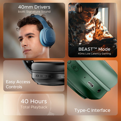 boAt Rockerz 430, 40ms Latency, 40H Battery