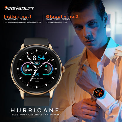 Fire-Boltt Hurricane 33.02mm (1.3) Curved Glass Display with BT Calling