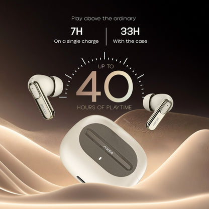 Noise Buds UNO, 40Hrs Playtime, Quad Mic with ENC, Premium Leather Accent, Dual Pair Bluetooth Headset