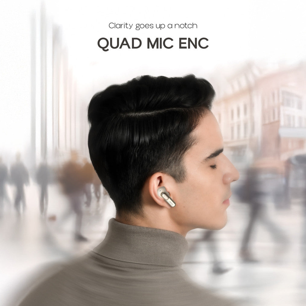 Noise Buds UNO, 40Hrs Playtime, Quad Mic with ENC, Premium Leather Accent, Dual Pair Bluetooth Headset