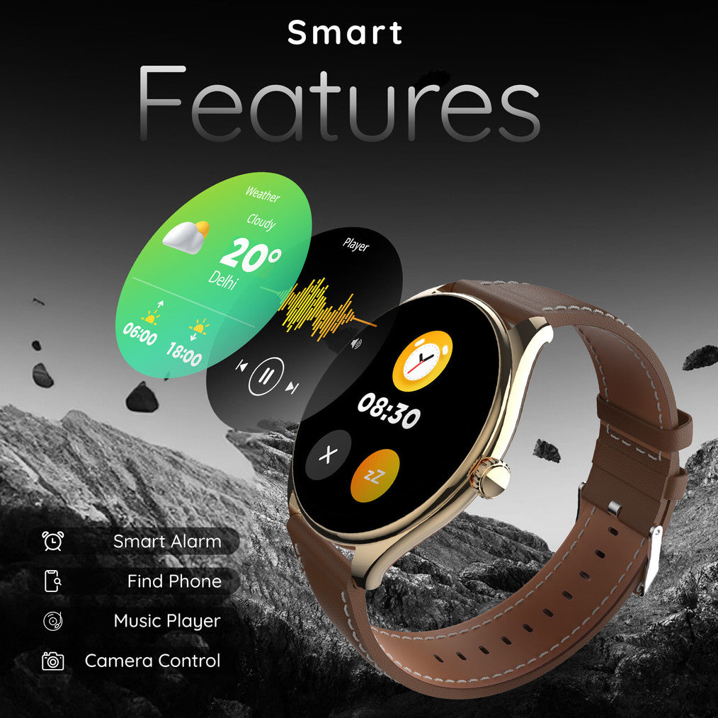 Pebble Royale Legend Slimmest Design,1.43''Amoled Display, BT Calling, Premium Built Smartwatch