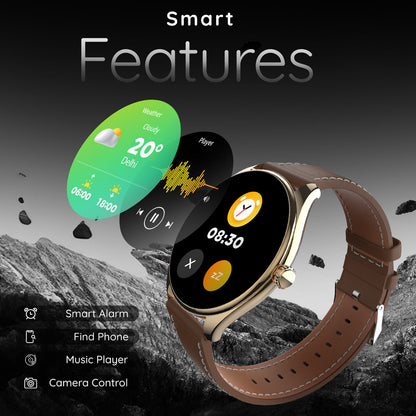Pebble Royale Legend Slimmest Design,1.43''Amoled Display, BT Calling, Premium Built Smartwatch