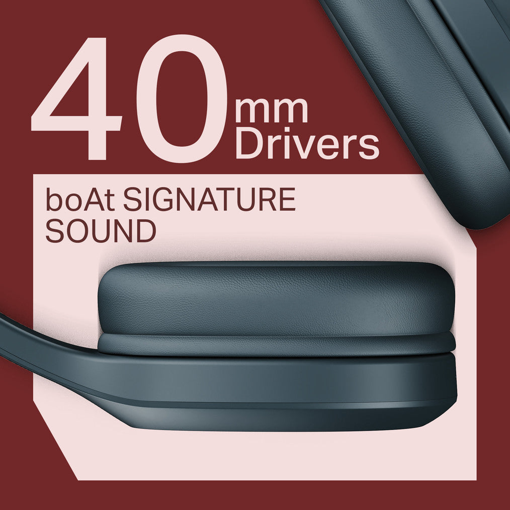 boAt Rockerz 412, 60H Battery,40ms Latency,ENx, Stream Ad Free Music via App Bluetooth Headset