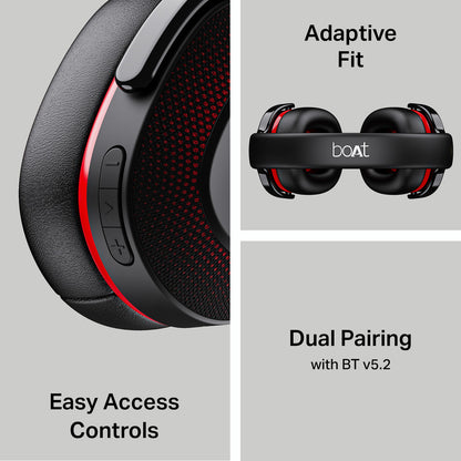 boAt Rockerz 413,60H Battery,ENx, BEAST Mode, Dual Pair, Stream Ad Free Music via App Bluetooth Headset