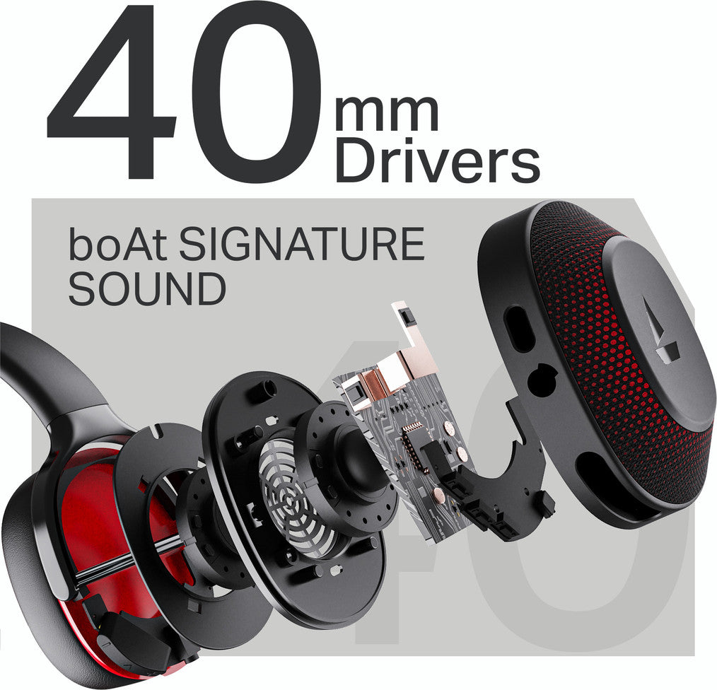 boAt Rockerz 413,60H Battery,ENx, BEAST Mode, Dual Pair, Stream Ad Free Music via App Bluetooth Headset