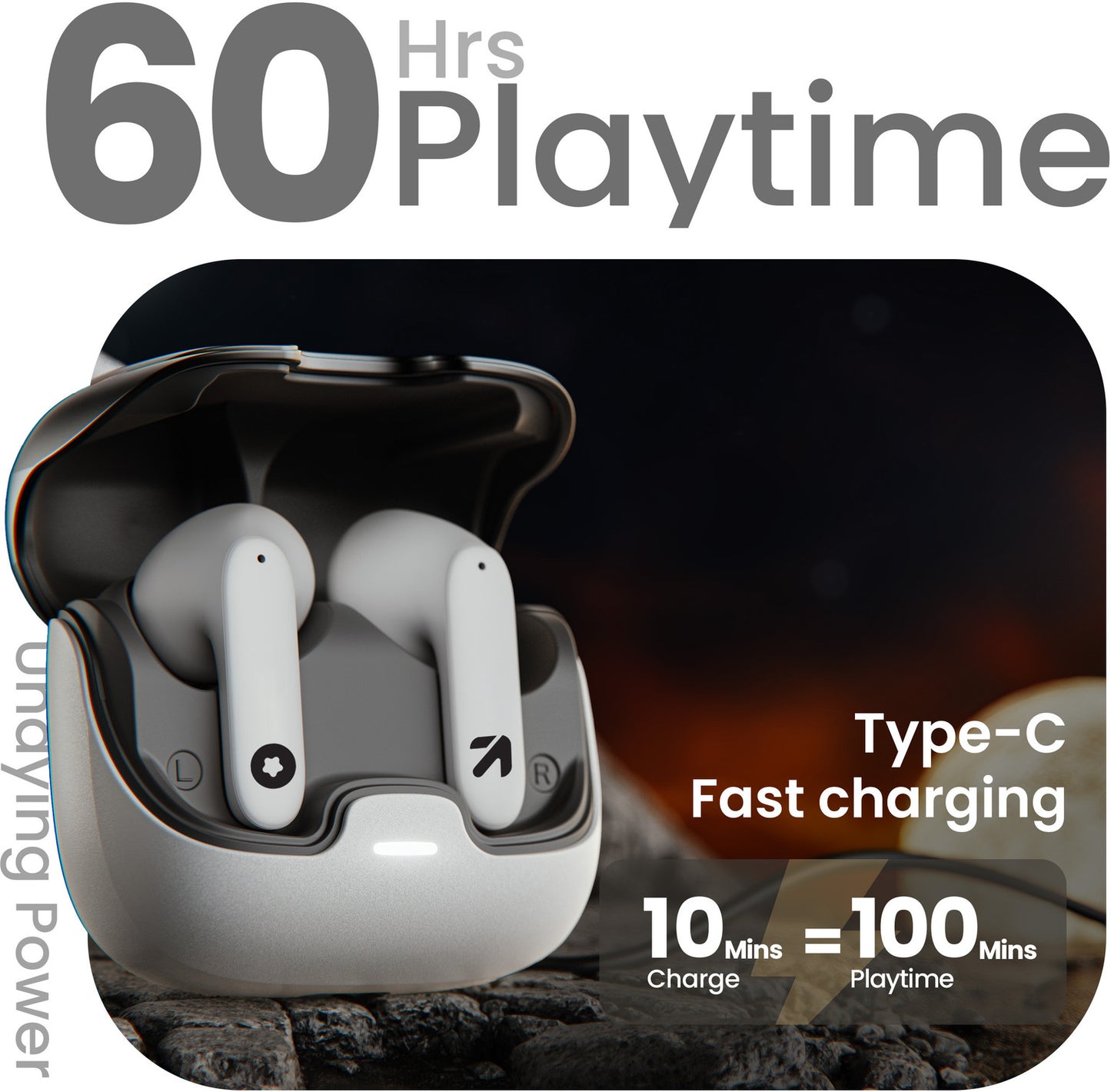 Goboult Z40 with ENC Mic, 60Hr Battery, Metal Finish, Low Latency, 5.3v Bluetooth Headset