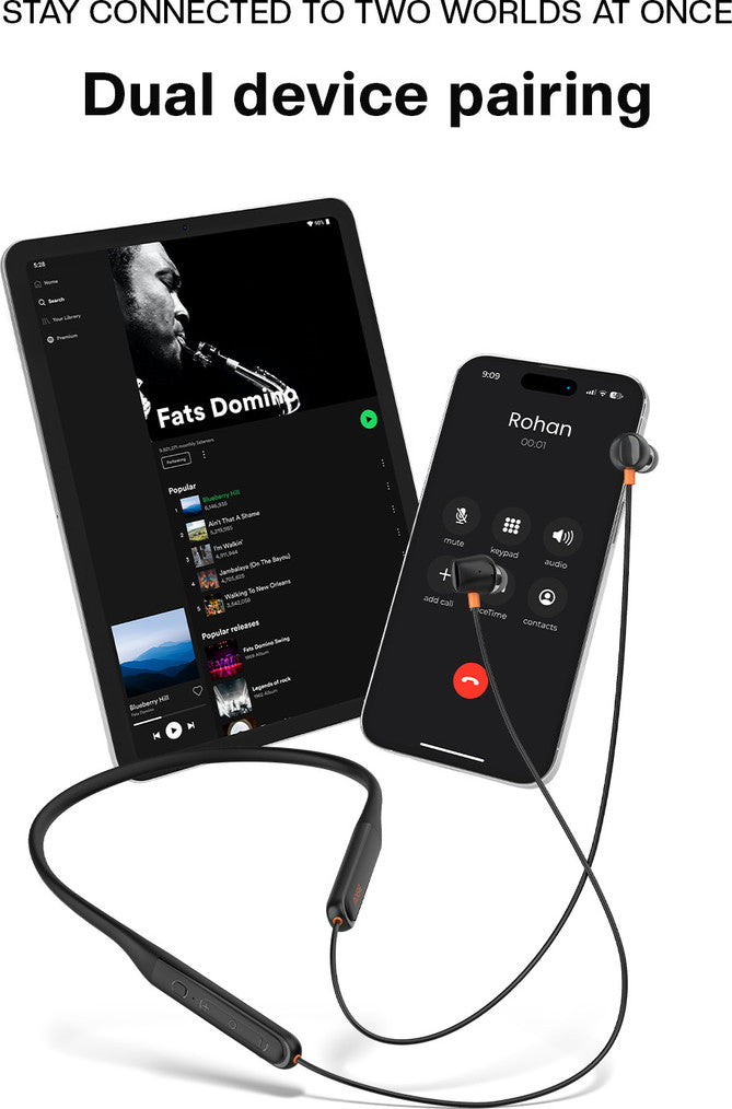 Noise Airwave Crest 50Hr Playtime, 13mm Driver, Dual Pairing, 10min Charge 10hr Play Bluetooth Headset