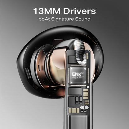boAt Airdopes Alpha,35H Battery, 13mm Drivers,ENx, Stream Ad Free Music via App Bluetooth Headset