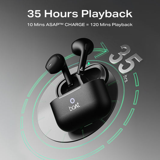 boAt Airdopes Alpha,35H Battery, 13mm Drivers,ENx, Stream Ad Free Music via App Bluetooth Headset