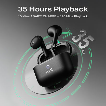 boAt Airdopes Alpha,35H Battery, 13mm Drivers,ENx, Stream Ad Free Music via App Bluetooth Headset