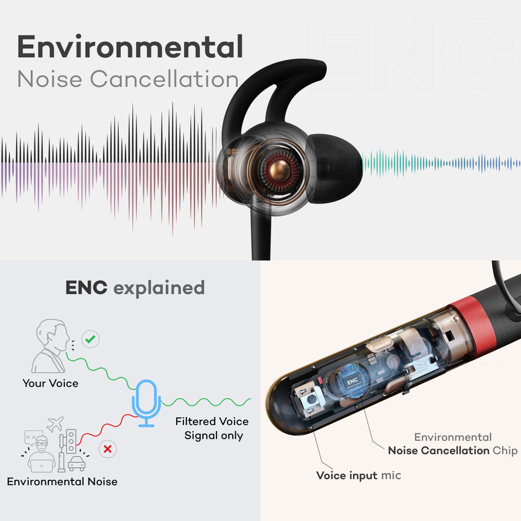 Goboult Fcharge with 40H Battery, ENC Mic, Fast Charging, Fast Pairing Bluetooth Headset