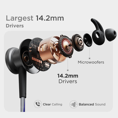 Goboult Fcharge with 40H Battery, ENC Mic, Fast Charging, Fast Pairing Bluetooth Headset