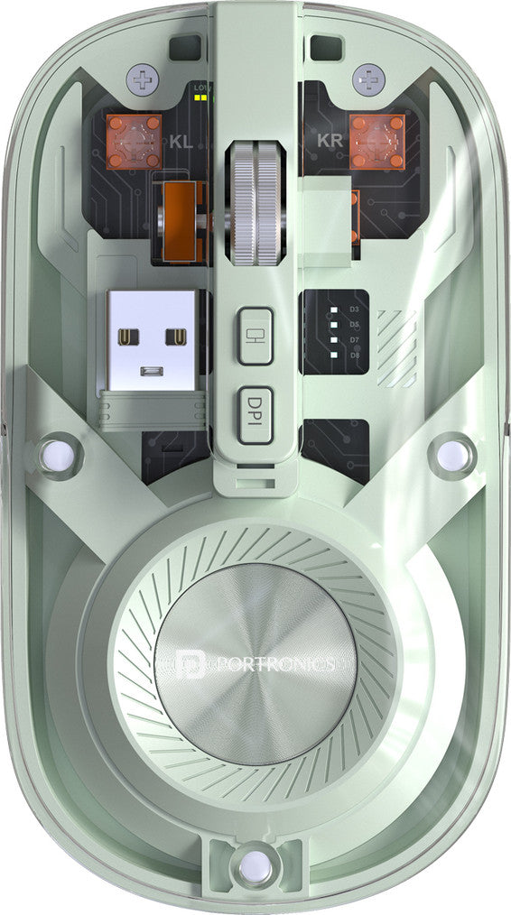 Portronics Toad 8 Ambidextrous Optical Mouse Transparent