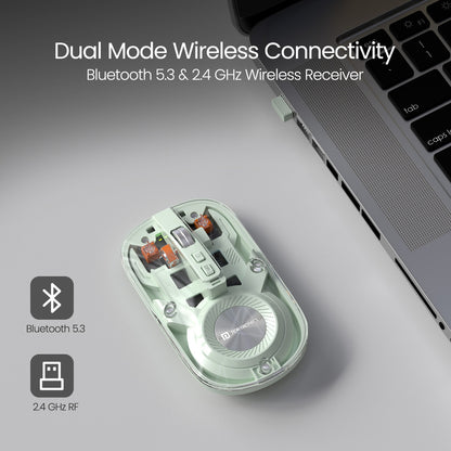 Portronics Toad 8 Ambidextrous Optical Mouse Transparent