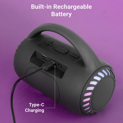 ZEBRONICS County 5 Plus,TWS, USB,8 Multi-Color LED Modes,Call Function,Deep Bass 8 W Bluetooth Speaker